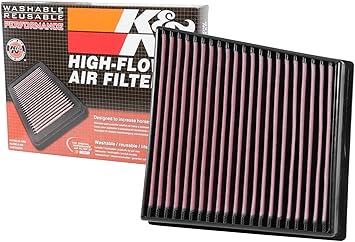 K&N Engine Air Filter: Increase Power & Towing, Washable, Premium, Replacement Air Filter: Compatible with 2017-2019 Chevy/GMC Truck V8 (Silverado 2500 HD, 3500 HD, Sierra 2500 HD, 3500 HD), 33-5065