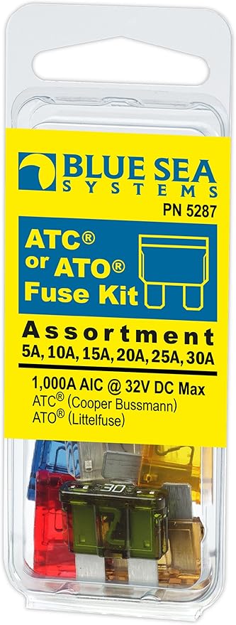 Blue Sea Systems 5287 ATC Fuse Kit, 6 Piece, Beige