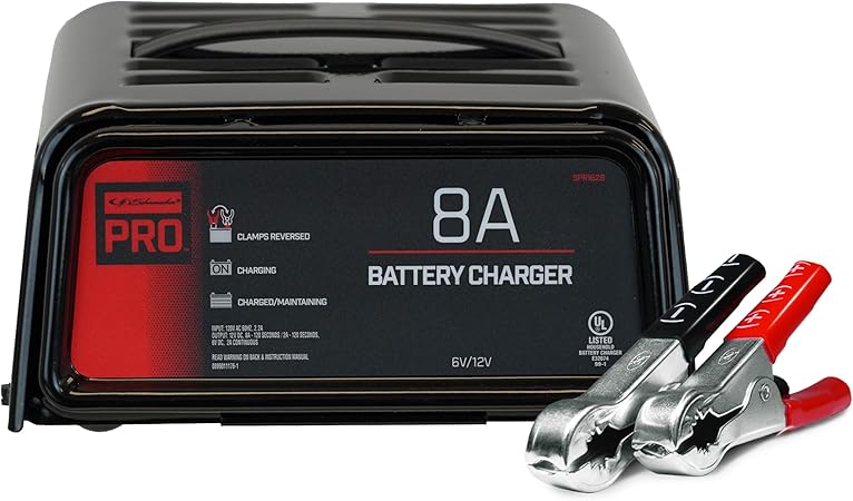 Schumacher Electric 3-in-1 Battery Charger, Maintainer, and Auto Desulfator, SPR1628 Fully Automatic - 8 Amp, 6 and 12 Volt - for Cars, Motorcycles, Lawn Tractors, Power Sports, Marine Batteries