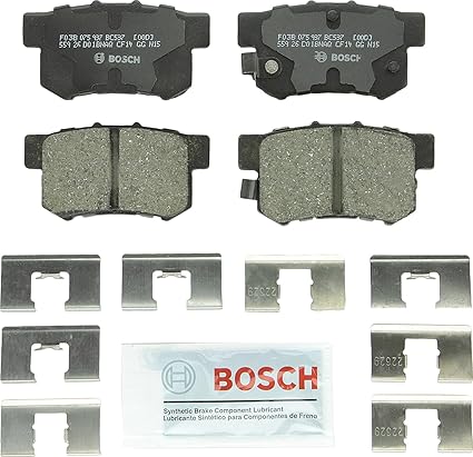 BOSCH BC537 QuietCast Premium Ceramic Disc Brake Pad Set - Compatible With Select Acura CL, CSX, ILX, RSX, TL, TSX, Vigor; Honda Accord, Civic, CR-Z, Prelude, S2000; Suzuki Kizashi, SX4; REAR