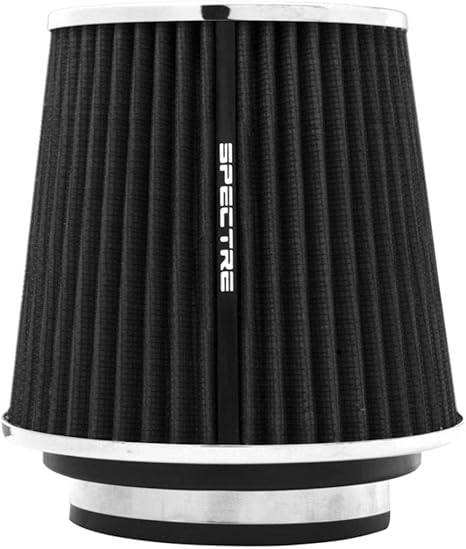 Spectre Universal Clamp-On Air Filter: High Performance, Washable Filter: Round Tapered; 3 in/3.5 in/4 in Flange ID; 6.719 in (171 mm) Height; 6 in (152 mm) Base; 4.75 in (121 mm) Top, SPE-8131, Black