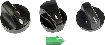 Dorman 76884 Temperature Control Knob Assortment Compatible with Select Ford / Lincoln / Mercury Models, 3 Piece , Black