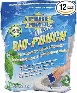 VALTERRA V23016 Pure Power Blue Bio-Pouch Waste Digester & Odor Eliminator Drop-Ins, CA Compliant