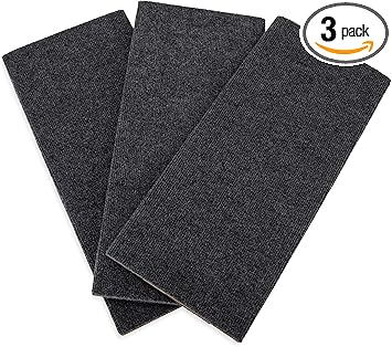 Camco Wrap Around RV Step Rug | Compatible with Manual and Electric RV Steps | Easy Installation | 22-Inches (L) x 23-Inches (W) | XL, Gray, 3-Pack (42932)