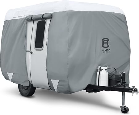 Classic Accessories Over Drive PolyPRO 3 Molded Fiberglass Travel Trailer Cover, RV Cover, Camper Cover, Travel Trailer Cover