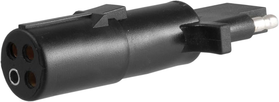 CURT 58414 4-Pin Round Vehicle-Side to 4-Way Trailer Wiring Adapter , Black