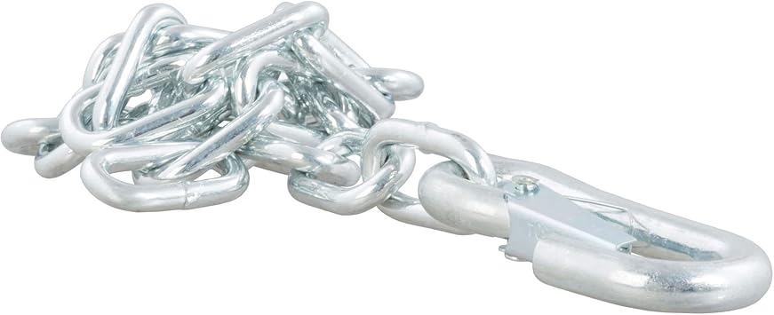 CURT 80313 27-Inch Trailer Safety Chain with 7/16-In Snap Hook, 5,000 lbs Break Strength