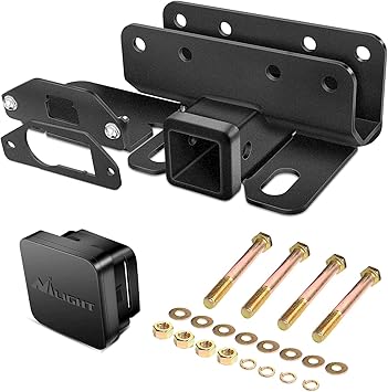 Nilight 2 Inch Rear Trailer Hitch Receiver Kit for 2021 2022 2023 2024 Ford Bronco 2 Door 4 Door (Exclude Bronco Sport) Rear Bumper Tow Hook Black Hitch Cover Kit, 2 Years Warranty