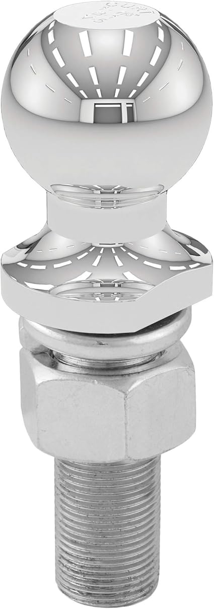 CURT 40072 Chrome Trailer Hitch Ball, 3,500 lbs, 1-7/8-Inch Diameter, 1 x 3-Inch Shank, Silver