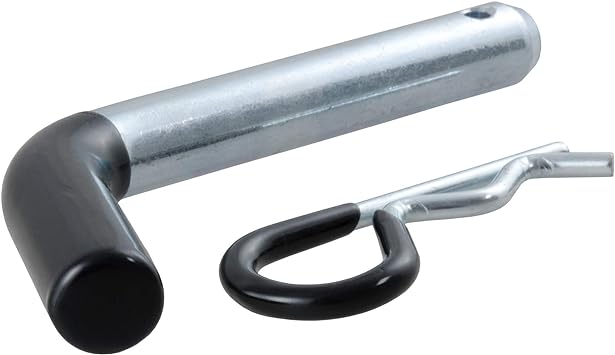 CURT 21510 Trailer Hitch Pin & Clip with Vinyl-Coated Grip, 5/8-Inch Diameter, Fits 2-Inch Receiver, CLEAR ZINC