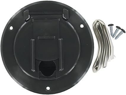 Valterra A10-2140BKVP Small Round Cord Hatch - Black