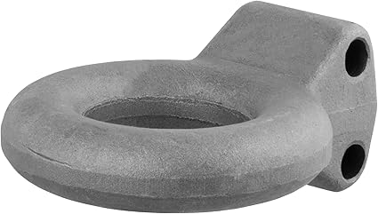 CURT 48600 Raw Steel Pintle Hitch Lunette Ring 3-Inch ID, 12,000 lbs, Channel Mount Required, Gray