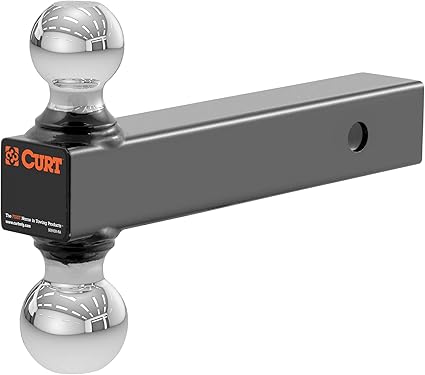 CURT 45002 Multi-Ball Trailer Hitch Ball Mount, 2, 2-5/16-Inch Balls, Fits 2-Inch Receiver, 10,000 lbs