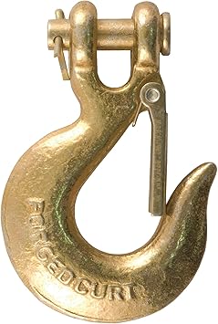 CURT 81550 5/16-Inch Forged Steel Clevis Slip Hook with Safety Latch, 14,000 lbs, 3/4-In Opening, 5/16