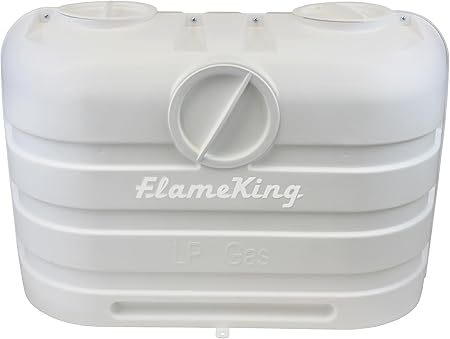 Flame King Dual 20LB LP Propane Tank Light Plastic Heavy Duty Cover for RV, Travel Trailer, Camper - White