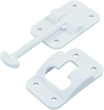 JR Products 10414 Plastic T-Style Door Holder - Polar White, 3-1/2