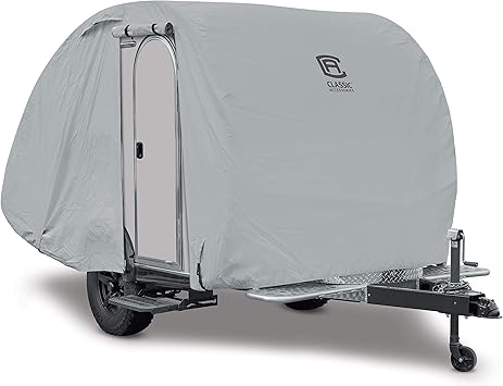 Classic Accessories Over Drive PermaPRO Teardrop Trailer Cover, 8' - 10'L x 5'W, RV Cover, Camper Cover, Travel Trailer Cover