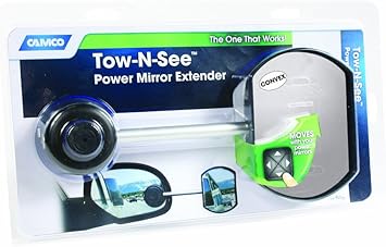 Camco Tow-N-See Mirror | Features Quick and Simple Installation & Attaches to Existing Side Mirror | Perfect to Add to RV Accessories, Truck Accessories, Car Accessories & More | Convex Style (25668)