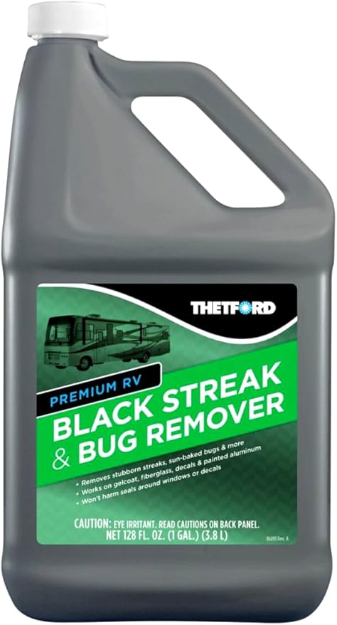 THETFORD Premium RV Black Streak and Bug Remover - Black Streak Cleaner for RVs/Boats/Cars/Trucks/Vans/Motorcycles - 1 Gallon 32511