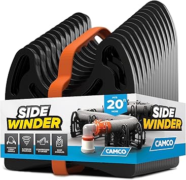 Camco Sidewinder 20-Ft RV Sewer Hose Support - Flexible Telescoping Design for Curving around Obstacles & Deep Cradles Secure RV Sewer Hose - Out-of-Box Ready & Folds for RV Storage (43052)