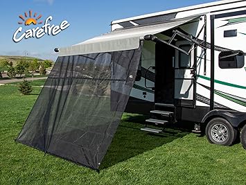 Carefree of Colorado Drop RV Awning EZ ZipBlocker - Black Mesh RV Awning Shade Screen, Canopy Sun Blocker, Camper Accessory for Front Patio (13' x 9')