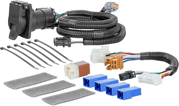 CURT 56357 Vehicle-Side Custom RV Blade 7-Pin Trailer Wiring Harness, Fits Select Nissan Pathfinder, Infiniti JX35, QX60 , Black