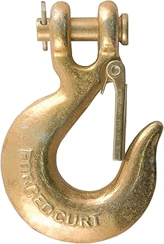 CURT 81950 5/16-Inch Forged Steel Clevis Slip Hook with Safety Latch, 18,000 lbs, 3/4-In Opening, 5/16