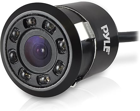 Pyle PLCM12 Rearview Backup Parking Assist Camera (Waterproof Night Vision Cam, Distance Scale Line Display, Flush Mount)