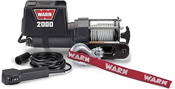 WARN 92000 Vehicle Mounted 2000 Series 12V DC Electric Utility Winch with Steel Cable: 1 Ton (2,000 lb) Pulling Capacity