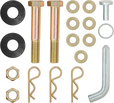 CURT 17076 Replacement Round Bar Weight Distribution Hitch Hardware Kit, YELLOW ZINC