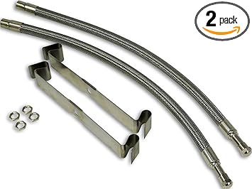 TireMinder 16-19.5 Inch Braided Steel Valve Extender Kit for Dually Wheels, Rim Mounted, 2 Pack