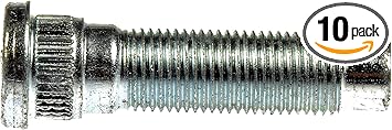 Dorman 610-464 Rear 1/2-20 Serrated Wheel Stud - .611 In. Knurl, 2.094 In. Length Compatible with Select Ford / Mazda Models, 10 Pack