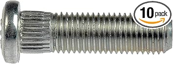 Dorman 610-360 M12-1.50 Serrated Wheel Stud - 12.37mm Knurl, 42mm Length Compatible with Select Acura / Honda / Isuzu Models, 10 Pack