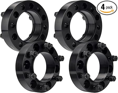 Torchbeam 6x5.5 Wheel Spacers 1.5 inch, Hub Centric Wheel Spacers with M12x1.5 Thread Pitch,106mm Hub Bore,4pcs Spacers for Tacoma,4Runner,Tundra,Sequoia,GX460,FJ Cruiser,GX470,LX450