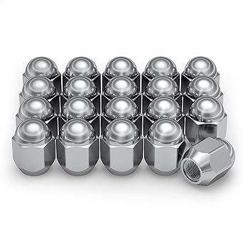 White Knight M12x1.25 Lug Nuts for Select Nissan Frontier, Rogue, Cube, Juke, Leaf, Murano, Quest, Versa and many more.. Factory Style Chrome Dome Top Acorn – WN11406-20AM (20 Pack)