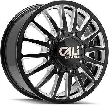 9110D-2870BMF115 Summit Dually Front 9110 Gloss Black/Milled Spokes 20X8.25 8-170 115mm 124.9mm