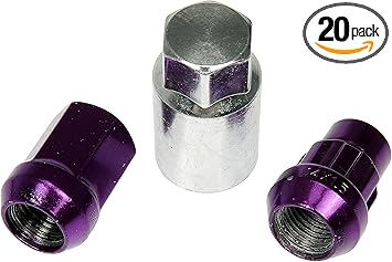 Dorman 713-675J Purple Acorn Wheel Nut Lock Set Compatible with Select Models, 20 Pack