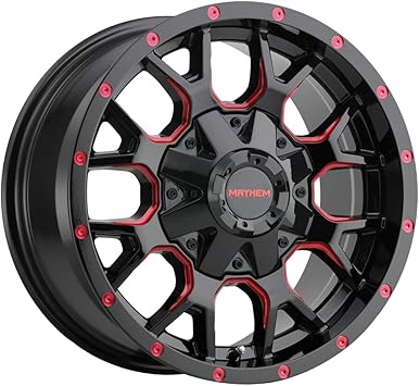 Mayhem Wheels Mayhem 8015-2952BTR Warrior 8015 Black W/Prism Red 20X9 5-127/5-139.7 0mm 87mm