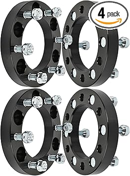 SCITOO 4 pcs 6LUG 1 inch Wheel Spacers Adapters 6x5.5 with 12x1.5 Studs 108CB Compatible with for Borrego 2009-2011 for H3T 2009-2010 for Montero Sport 1997-2004