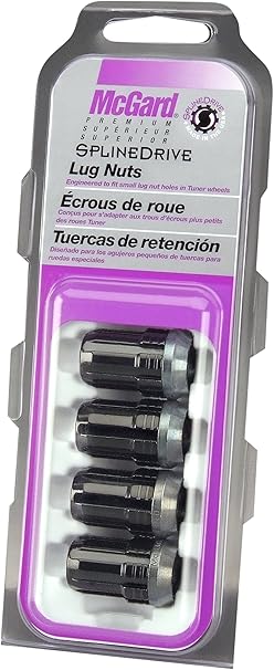 McGard 65357BK SplineDrive Lug Nut Set, M12 x 1.5 Thread Size, Chrome/Black