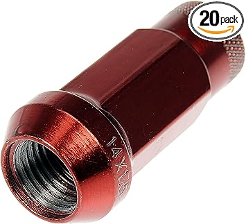 Dorman 713-685E Red Open End Knurled Wheel Nuts Compatible with Select Models, 20 Pack