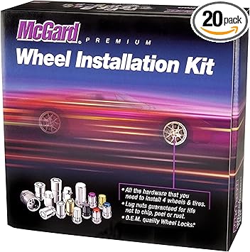 McGard 84525 Chrome Cone Seat Wheel Installation Kit(M14 X 1.5 Thread Size) - 5 Lug Set