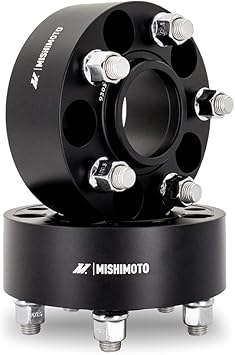 Mishimoto Wheel Spacers, 5x114.3, 66.1 Center Bore, M12x1.5, 50mm Thick, Black