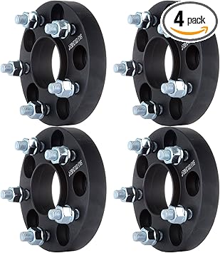 SCITOO 4X 1 inch Wheel Spacers Hub Centric 5 Lug 5x4.5 to 5x4.5 5x114.3mm to 5x114.3mm 66.2mm Fit for Maxima for Altima for Q45 12x1.25 Studs Wheel spacers