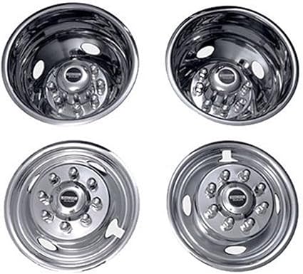 Pacific Dualies 32-1950 Polished 19.5 Inch 8 Lug Stainless Steel Wheel Simulator Kit for 1999-2002 Ford F450/F550 Truck