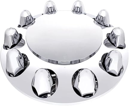 United Pacific 10347 - Axle Hub Cover - Chrome Front Axle Cover With Dome Cap And 1-1/2