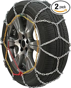 SCITOO Snow Chains For Car,2 Pack Emergency Anti Slip Tire Chain Width 225/65R15,215/65R16,225/55R16,225/60R16,235/50R16,235/55R16,215/55R17,225/50R17,235/45R17,245/40R17,235/40R18