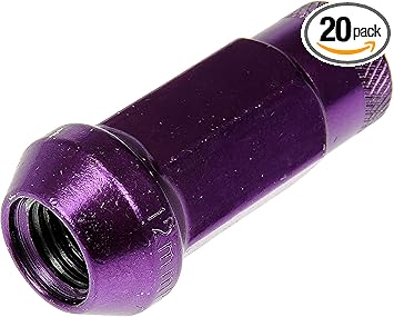 Dorman 713-385J Purple Open End Knurled Wheel Nuts Compatible with Select Models, 20 Pack