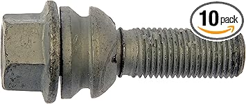 Dorman 610-539 M14-1.5 Wheel Bolt - 19mm Hex, 30.6mm Thread Length Compatible with Select Audi / Porsche / Volkswagen Models, 10 Pack