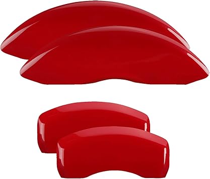 MGP Classic Caliper Covers 10204SCLCRD Red Aluminum Brake Covers for 2015-2020 Ford Mustang EcoBoost/EcoBoost Premium (with Performance Brakes Only; Set of 4)